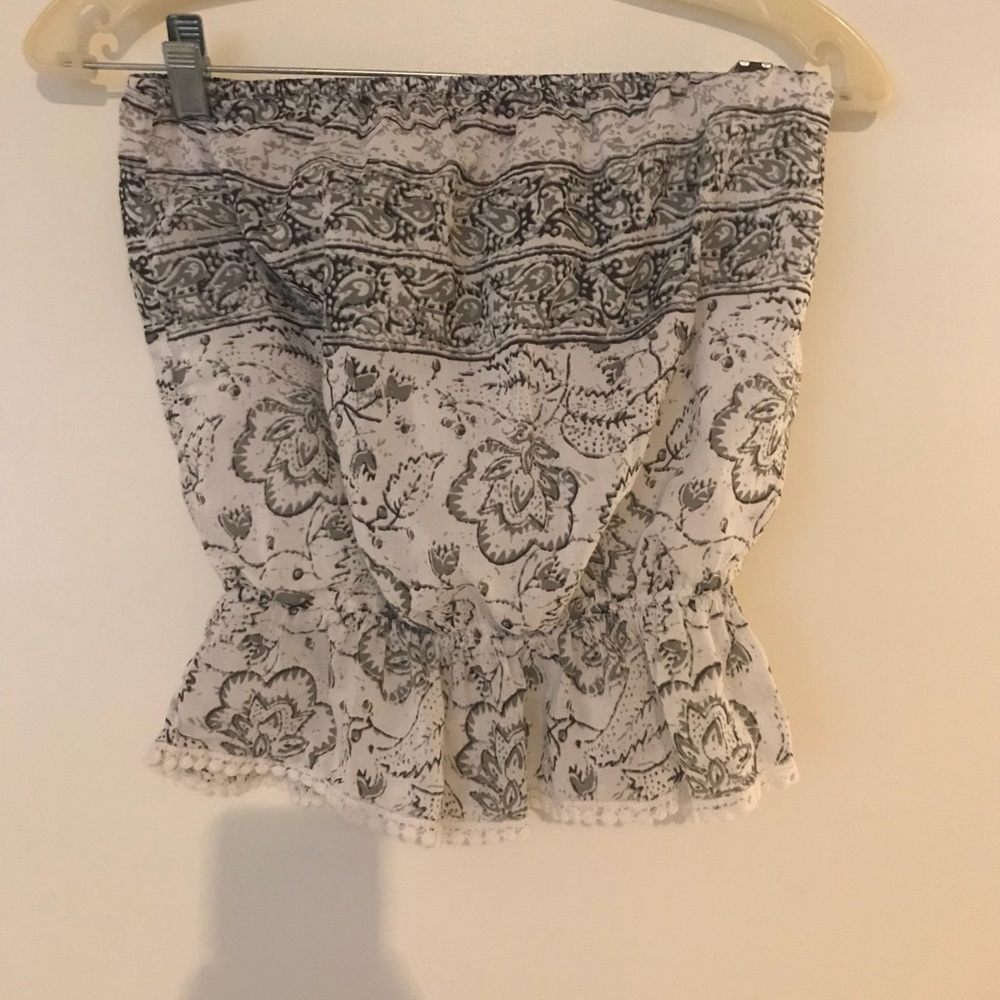 White strapless shirt